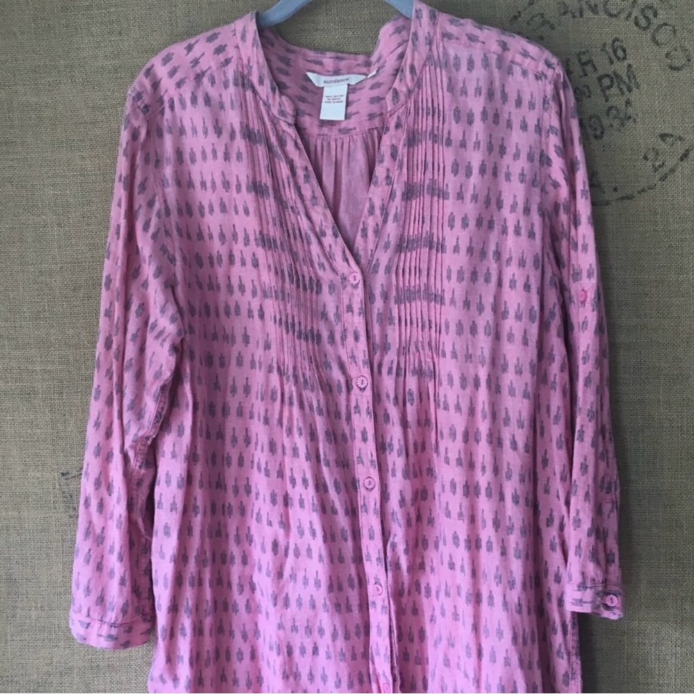 Sundance cotton button down long sleeve shirt